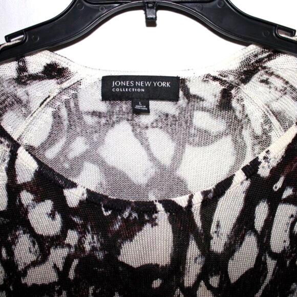 Jones New York Collection Sheer Abstract Print Top | Size L | 100% Rayon - Picture 3 of 5